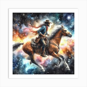 Cowboy In Space Art Print