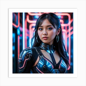 Futuristic Asian Girl Art Print