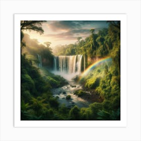 Rainbow In The Jungle Art Print