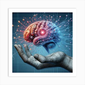 Hand With A Brain Art Print