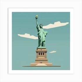 A Statue Of Liberty In New York Minimal Illustra 1719922963 3 Art Print