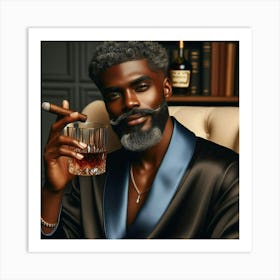 Portrait Of A Man With A Cigar-5 Art Print