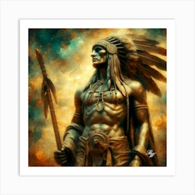 Bronze Native American Abstract Statue Copy Art Print