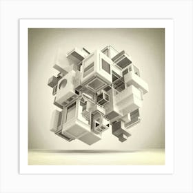 Abstract Cubes 1 Art Print