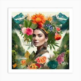 Flor�l Girl Art Print