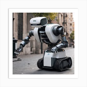 Robot On The Street 32 Art Print