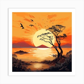 Sunset Painting 1 Art Print