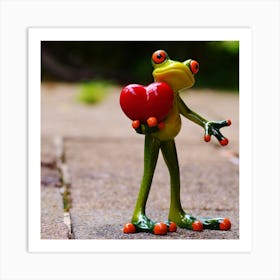 Frog Holding Heart Art Print