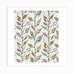 Leaf Pattern Wallpaper Art Print