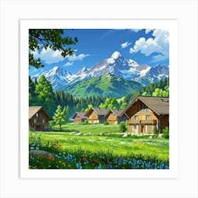 Mountain Village Art Print