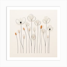 Wire Flowers Wall Art Art Print