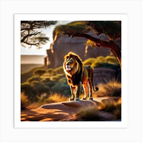 Lion In The Desert 2 Art Print
