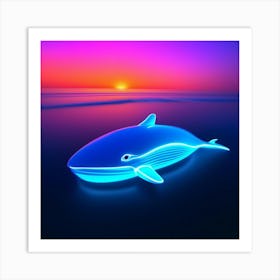 Whale At Sunset Art Print