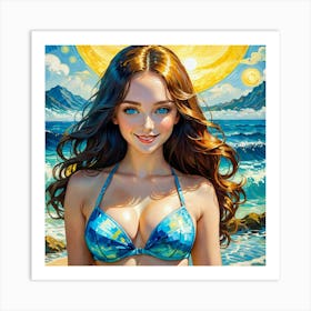 Girl In A Bikiniyyyu Art Print