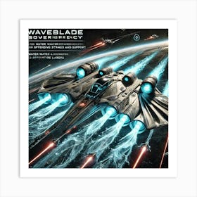 A High Tech, Sci Fi Scene Showing A Starfighter Fr Converted Art Print