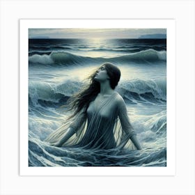 Mermaid In The Ocean 1 Art Print