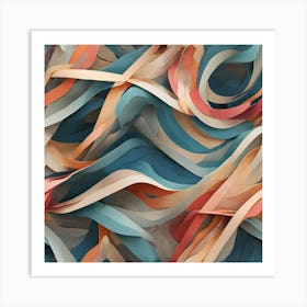 Abstract Ribbons Art Print