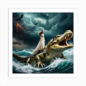 Crocodile Rider Art Print