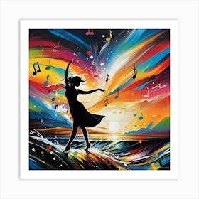 Dancer On The Beach Art Print