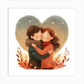 Couple Hugging 4 Art Print