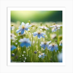 Blue Flowers 1 Art Print