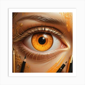 A Futuristic Cyber punk themed Eye Art Print