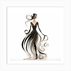 Woman In A Dress Art Print