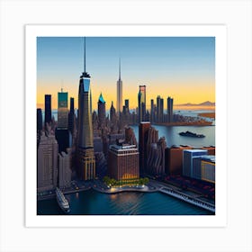 New York City Skyline 1 Art Print