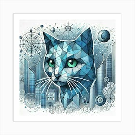 Nimbus Trail City Cat Art Print