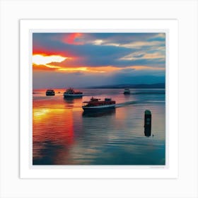 Sunset On The Water 22 Art Print