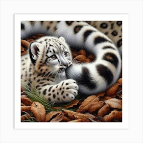 Snow Leopard Cub Art Print