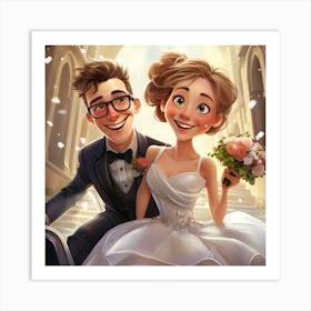 Wedding At The Castle Art Print