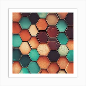 Abstract Hexagonal Pattern Art Print