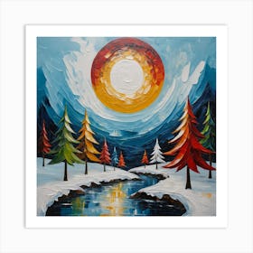 Winter Landscape Painting Art Print