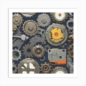 Realistic Gear Flat Surface Pattern For Background Use Acrylic Painting Trending On Pixiv Fanbox (1) Art Print