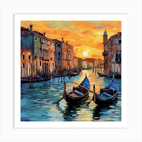 Venice At Sunset 5 Art Print