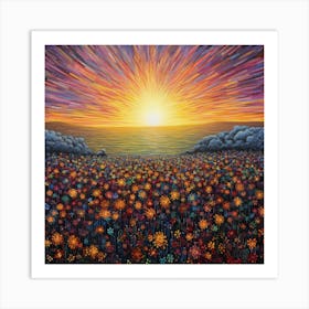 Sunset In The Meadow 1 Art Print