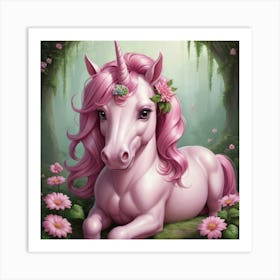 Pink Unicorn 1 Art Print