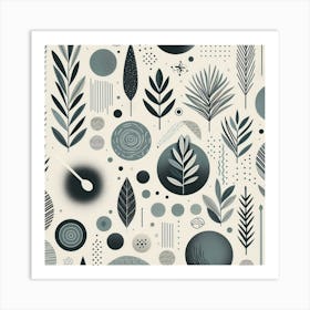 Scandinavian style, Bay leaf and rosemary 1 Art Print