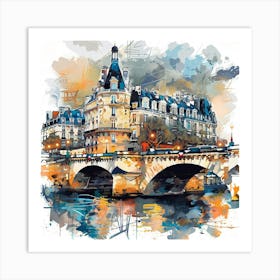 Paris Bridge Art Print