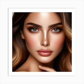 Beautiful Woman With Makeup 1 Art Print