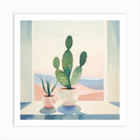 Cacti By A Sunny Window Art Print