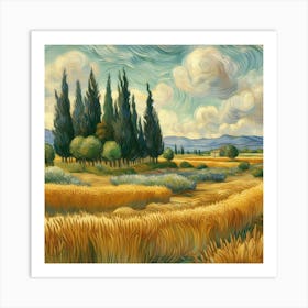 Wheat Field By Van Gogh Art Print