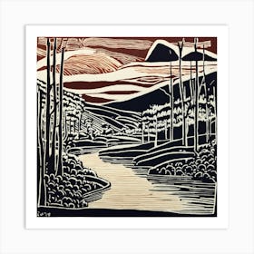 Linocut (13) Art Print