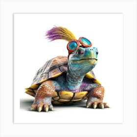 Turtle With Goggles Art Print