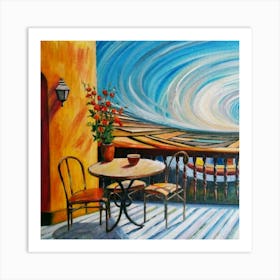 Balcony Table And Chairs Art Print