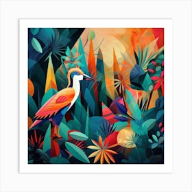 Colorful Bird In The Jungle 1 Art Print