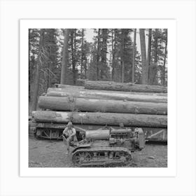 Untitled Photo, Possibly Related To Grant County,Oregon, Malheur National Forest, Caterpillar Tractor And Logs By Art Print