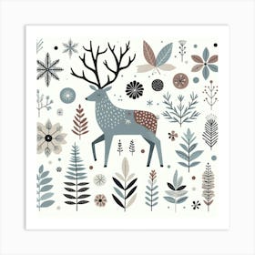 Scandinavian style, Deer 1 Art Print