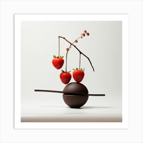 Strawbery And Choclate Art By Csaba Fikker018 Art Print